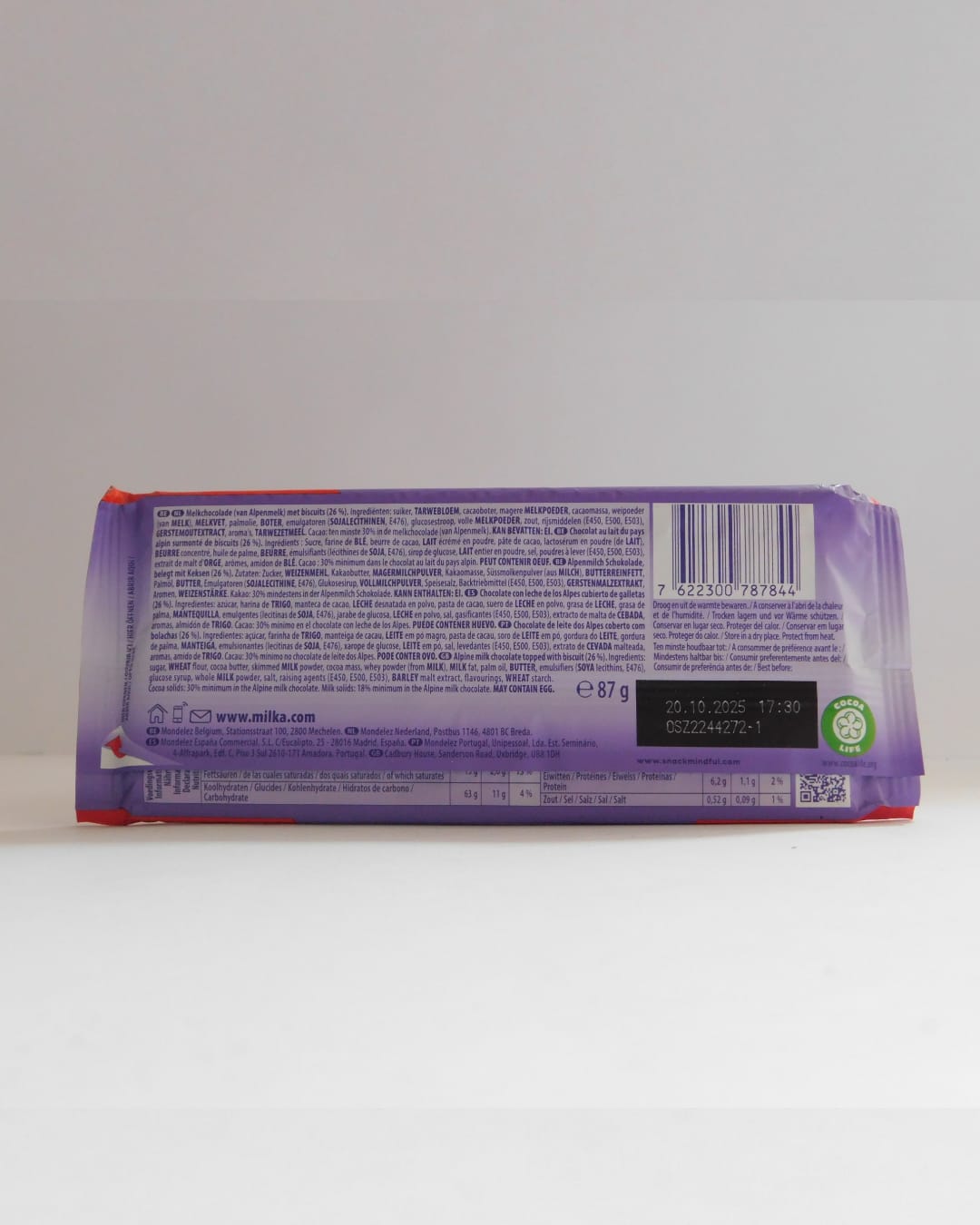 Chocolate C/ Biscoitos Lu Milka 87 GR