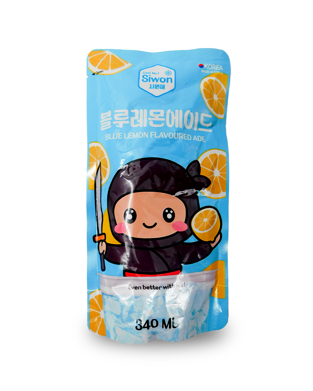 Pouch Drink Blue Lemonade Ade Siwon 340 ML