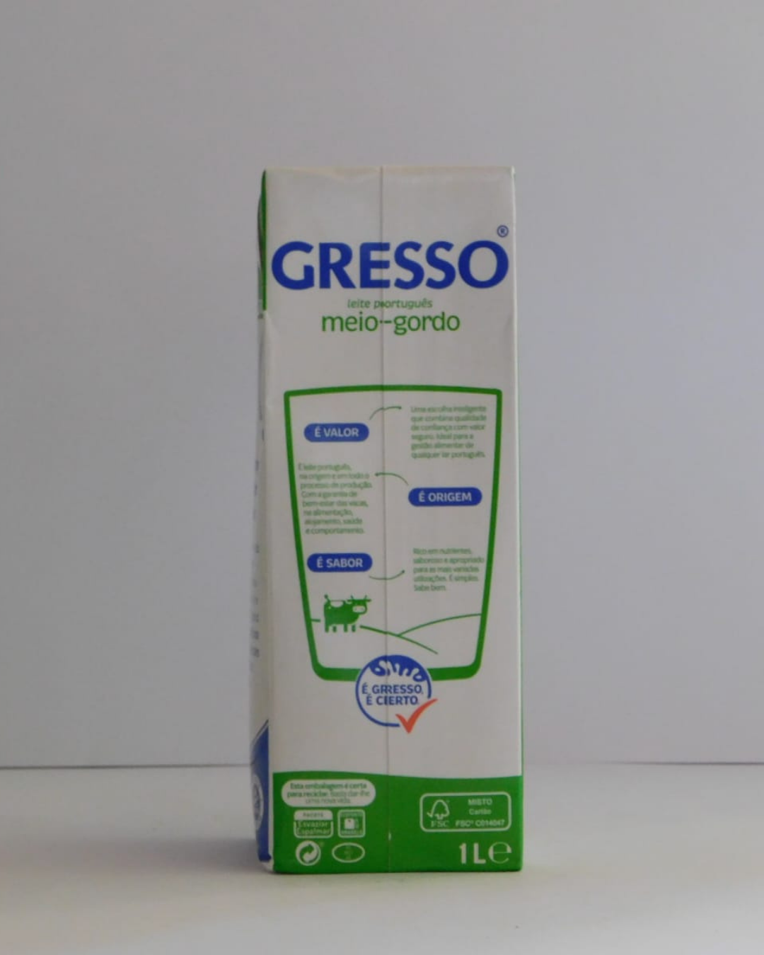 Leite Meio Gordo Gresso 1 LT