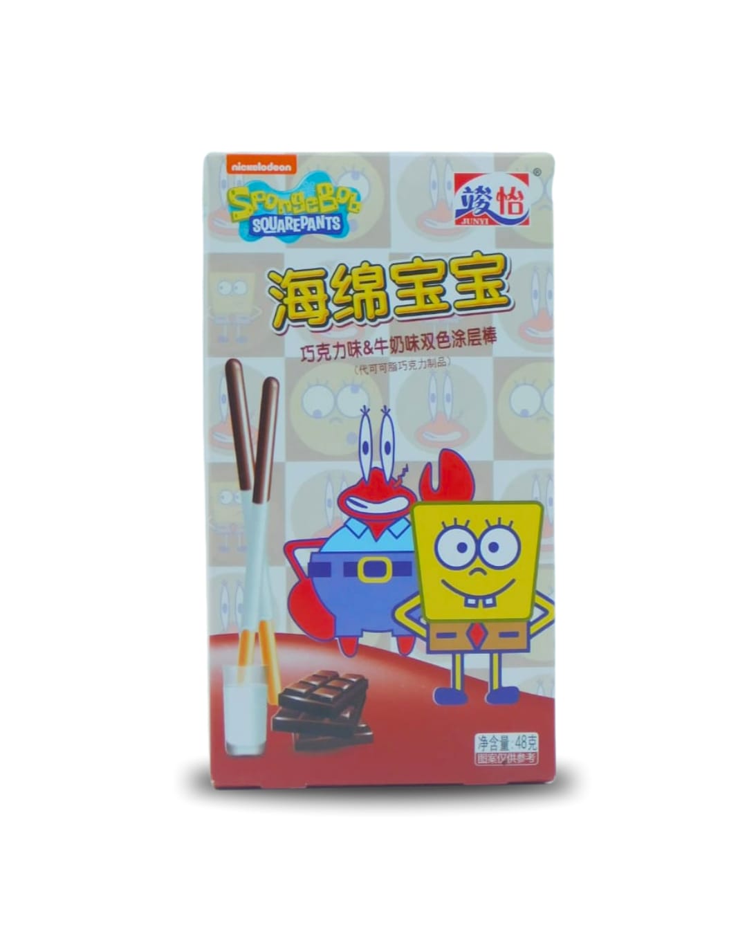 Sticks SPONGEBOB Choco Milk & Choco White JUNYI 48 GR