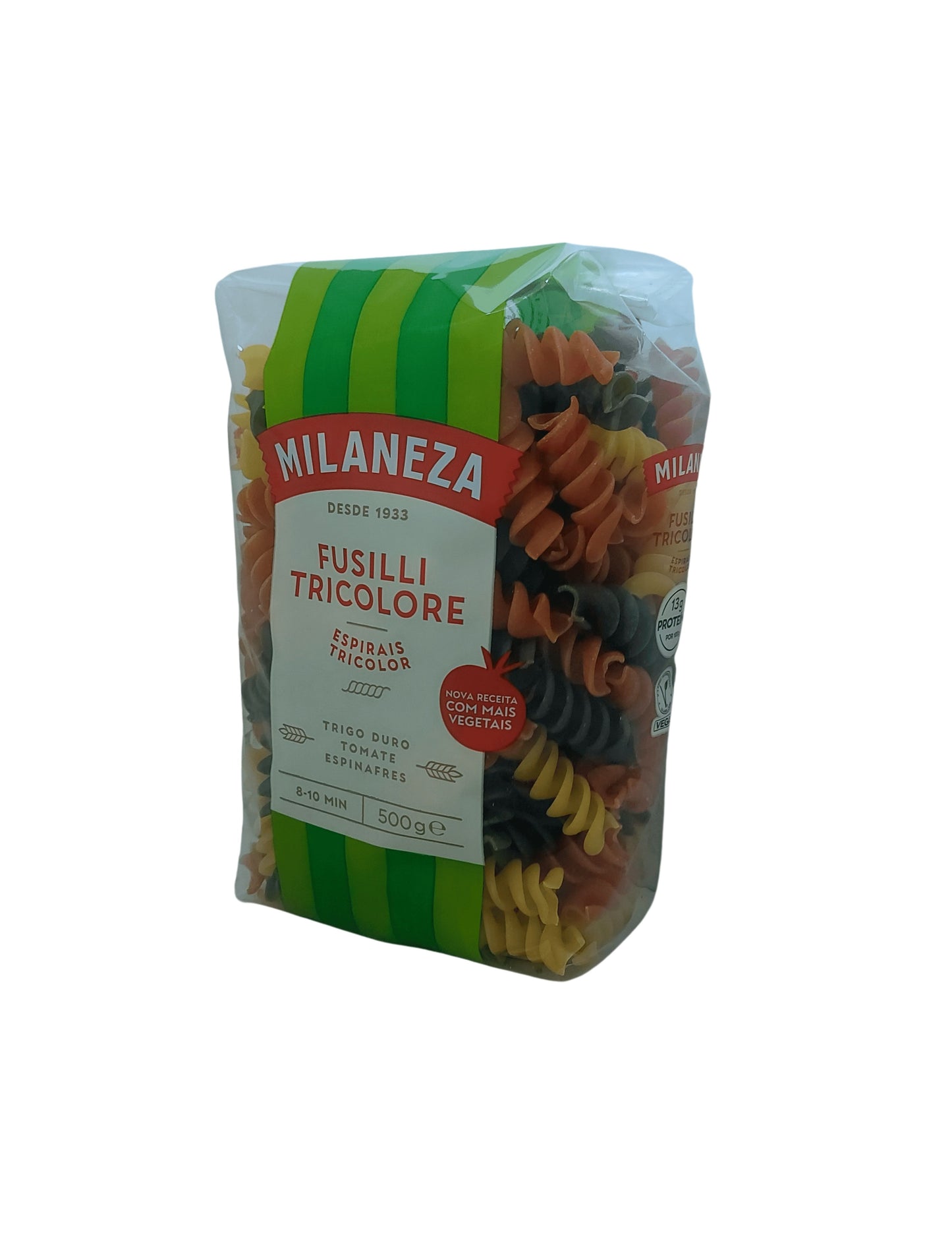 Massa Fusilli Espiral Tricolor Milaneza 500 Gr