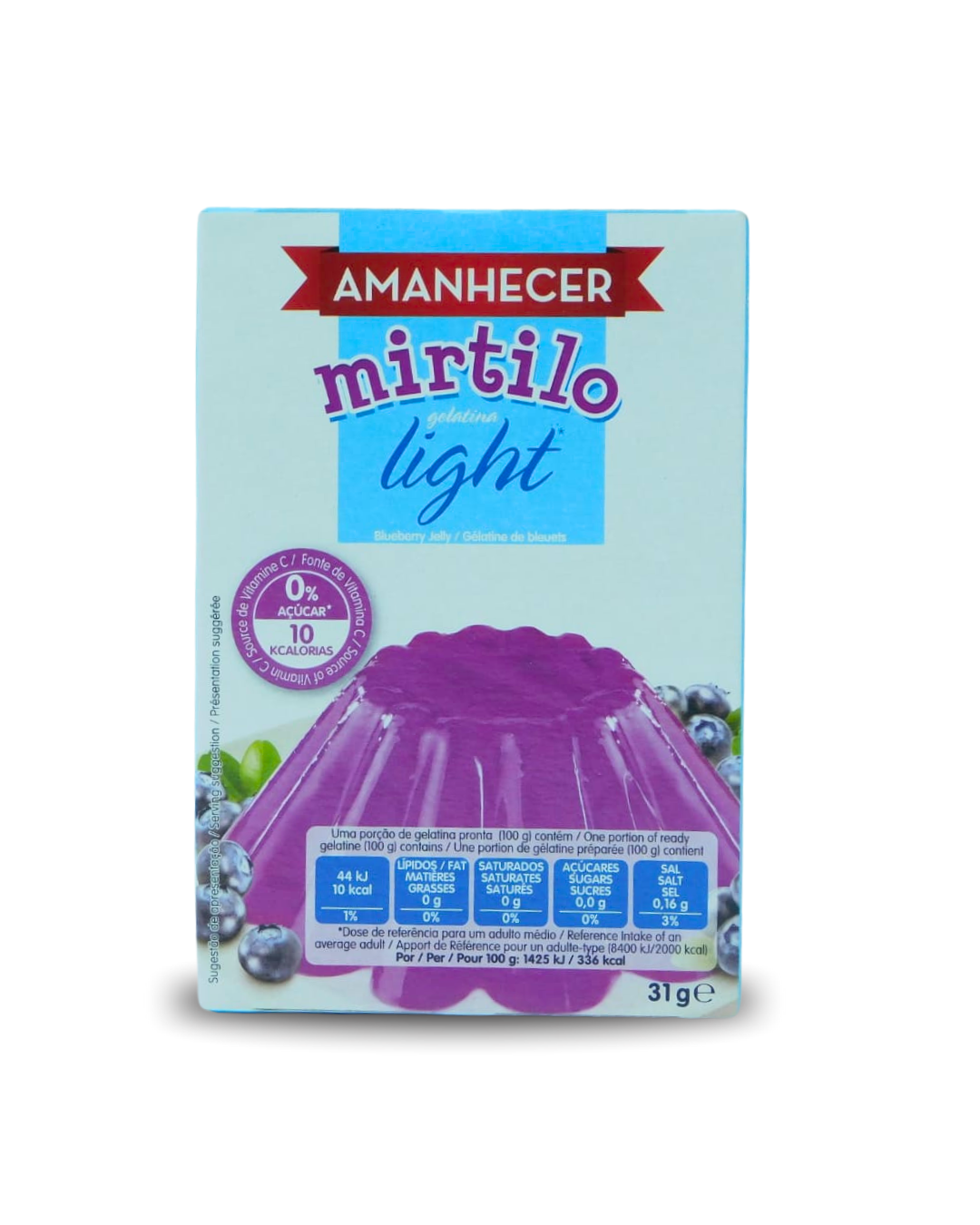 Gelatina Mirtilo Light Amanhecer 31 GR
