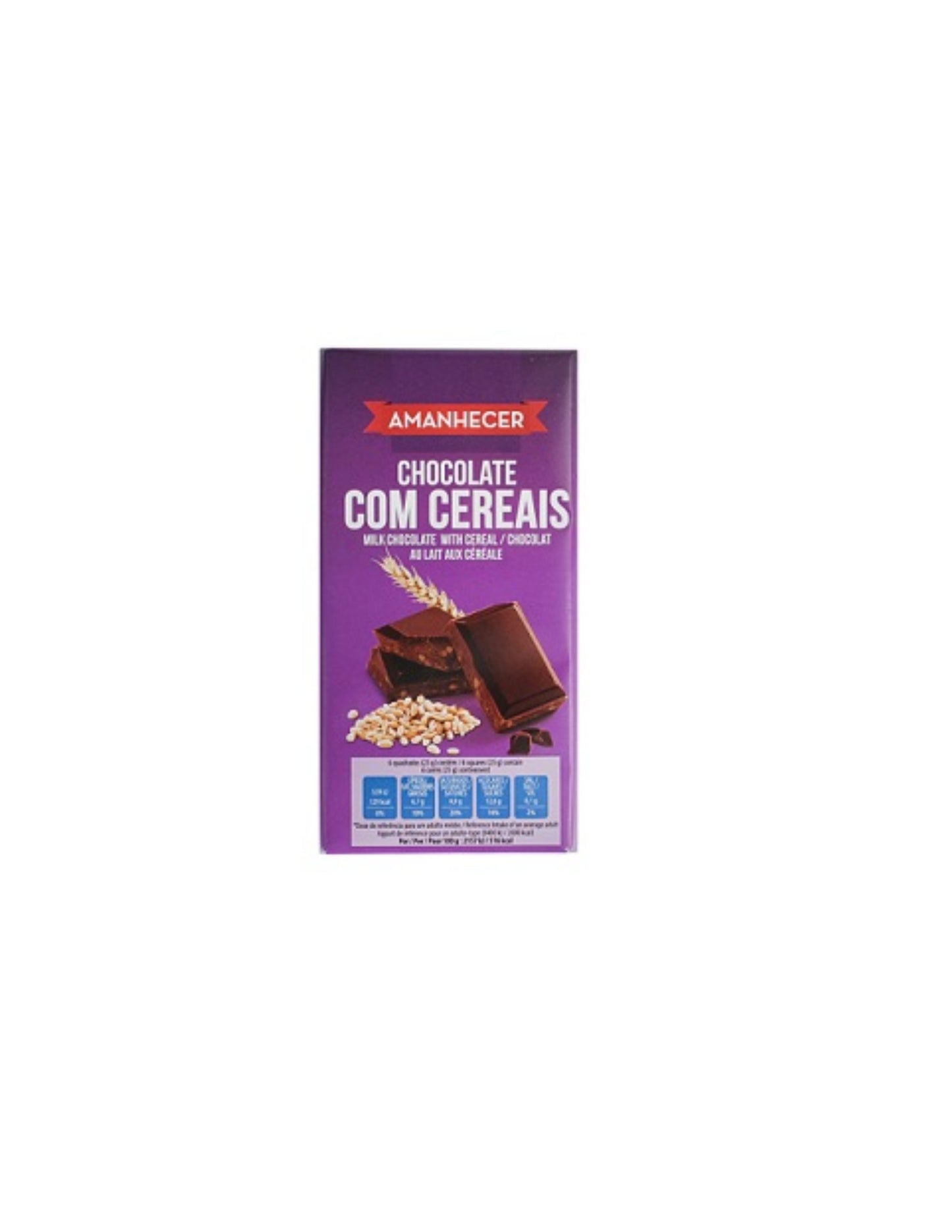 Tablete de Chocolate Cereais Amanhecer 100 G