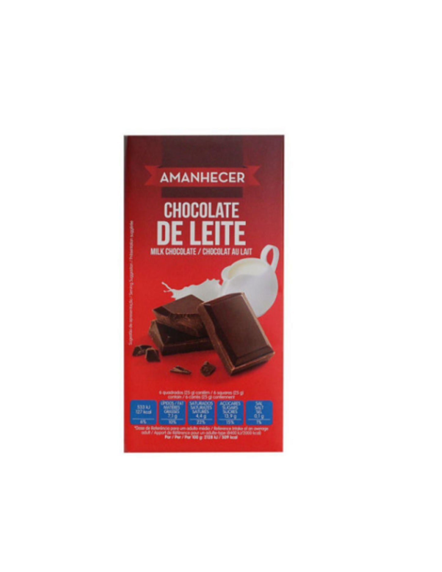 Tablete de Chocolate Leite Amanhecer 100 G