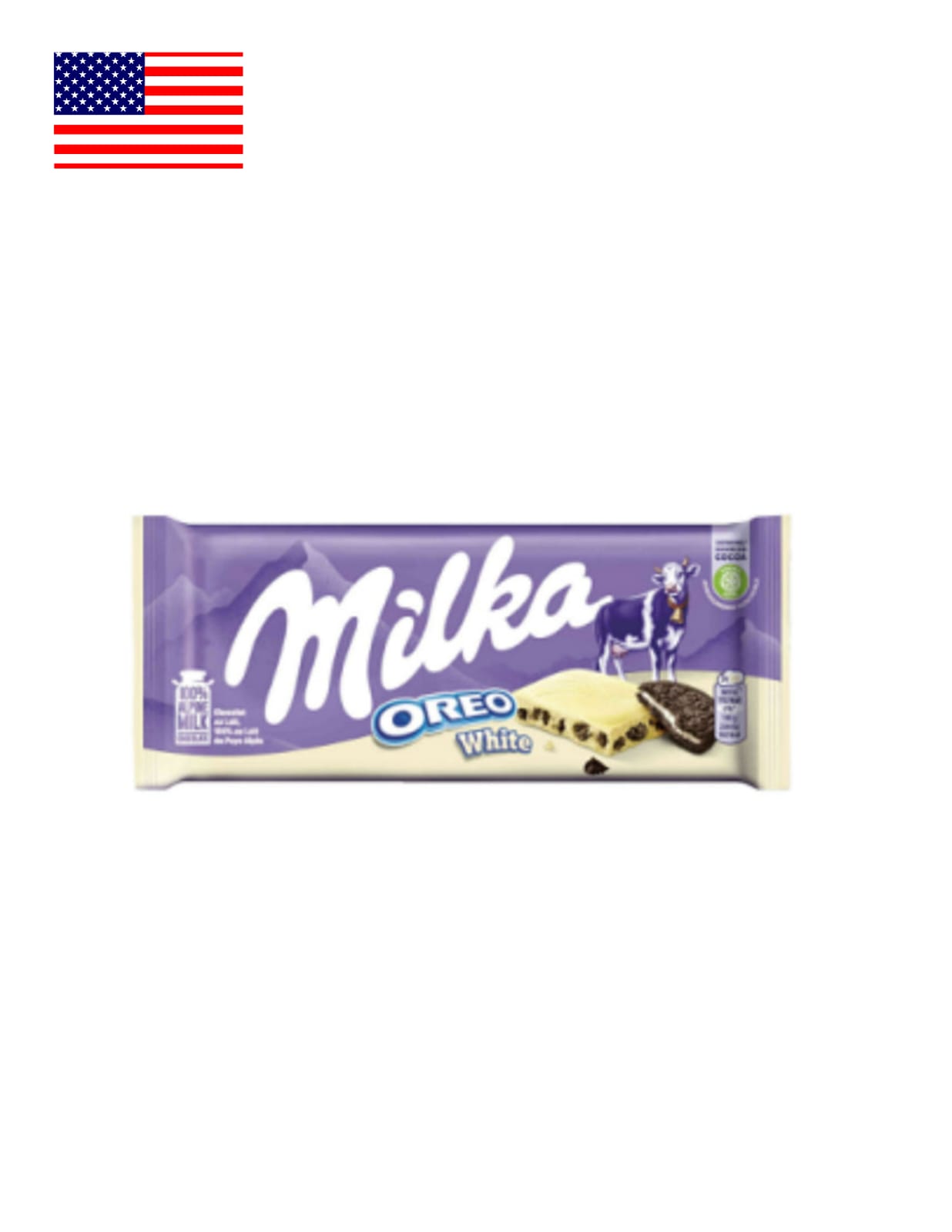 Tablete de Chocolate Branco com Oreo Milka 100 GR