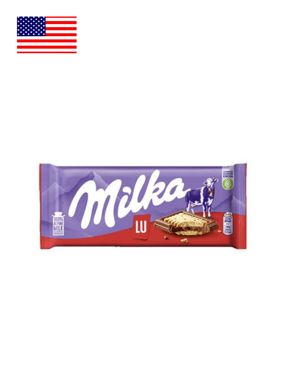 Tablete de Chocolate C/ Mini - Biscoitos Lu Milka 87 GR