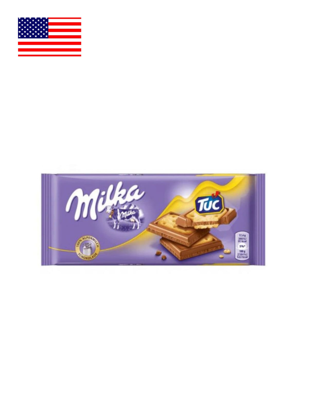 Tablete de Chocolate C/ Bolachas Tuc Milka 87 GR