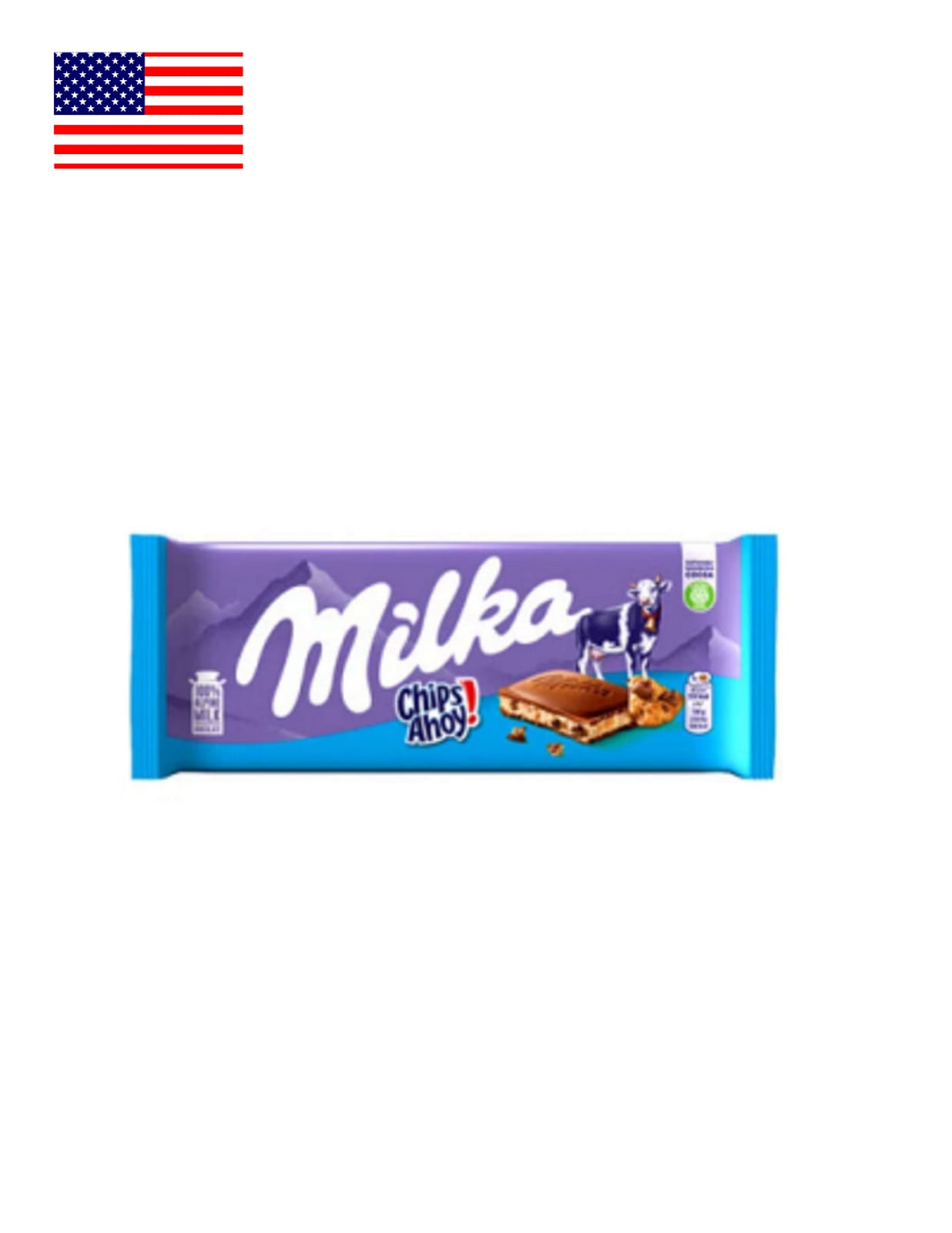 Tablete de Chocolate com Bolacha Chips Ahoy Milka 100 GR