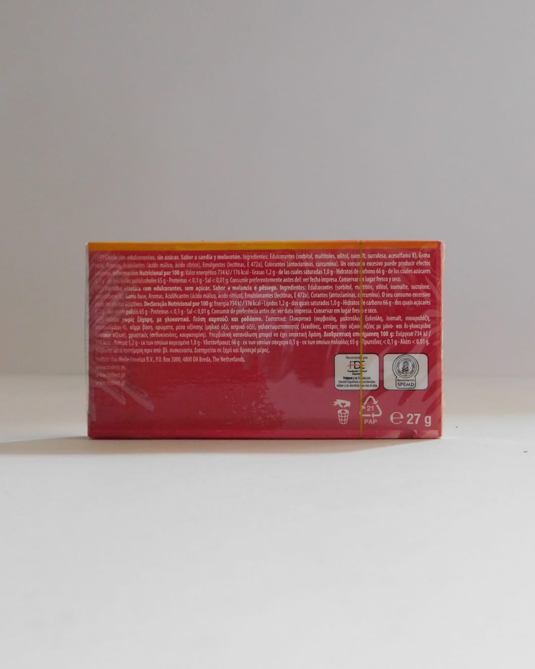 Melancia/Pêssego S/Açúcar Trident Max 27 GR