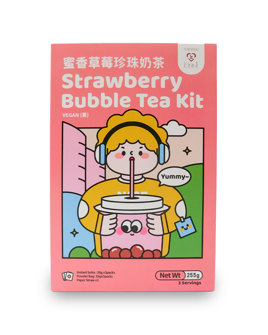 Tokimeki Bubble Tea Kit Strawberry 255 GR