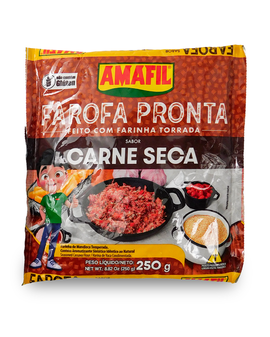 Farofa Pronta Carne Seca Amafil 250 GR