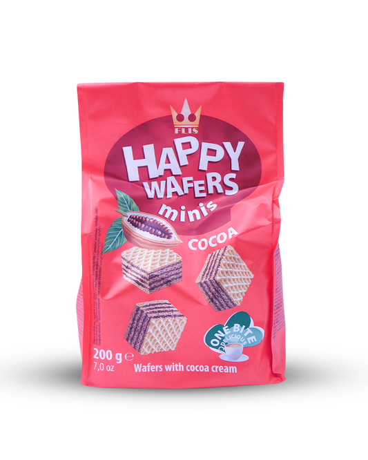 Happy Mini Wafers Cocoa  200 GR