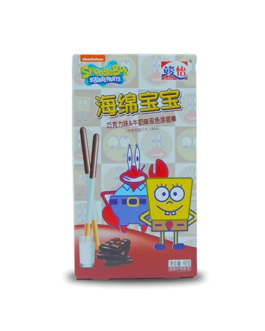 Sticks SPONGEBOB Choco Milk & Choco White JUNYI 48 GR