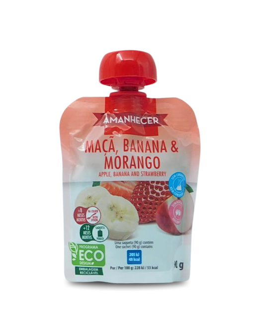 Bolsa de Fruta Maçã,Banana e Morango Amanhecer 90 GR