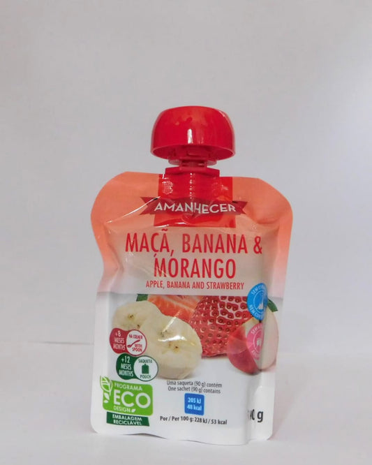 Bolsa de Fruta Maçã,Banana e Morango Amanhecer 90 GR